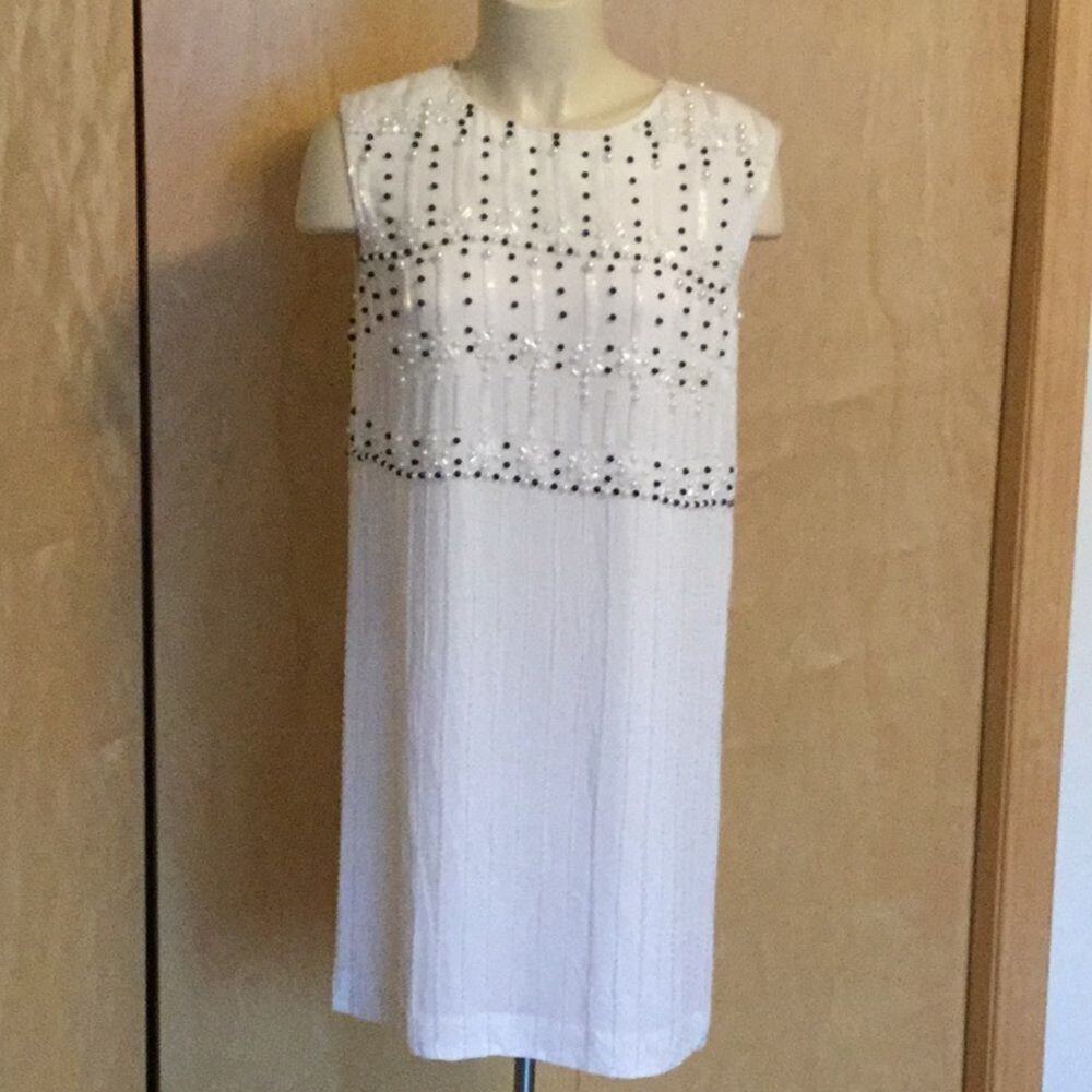 French Connection Sleeveless A-Line Dress beaded - Picture 2 of 9